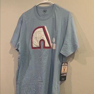 47 Brand Quebec Nordiques Gulf Blue Graphic Hockey T